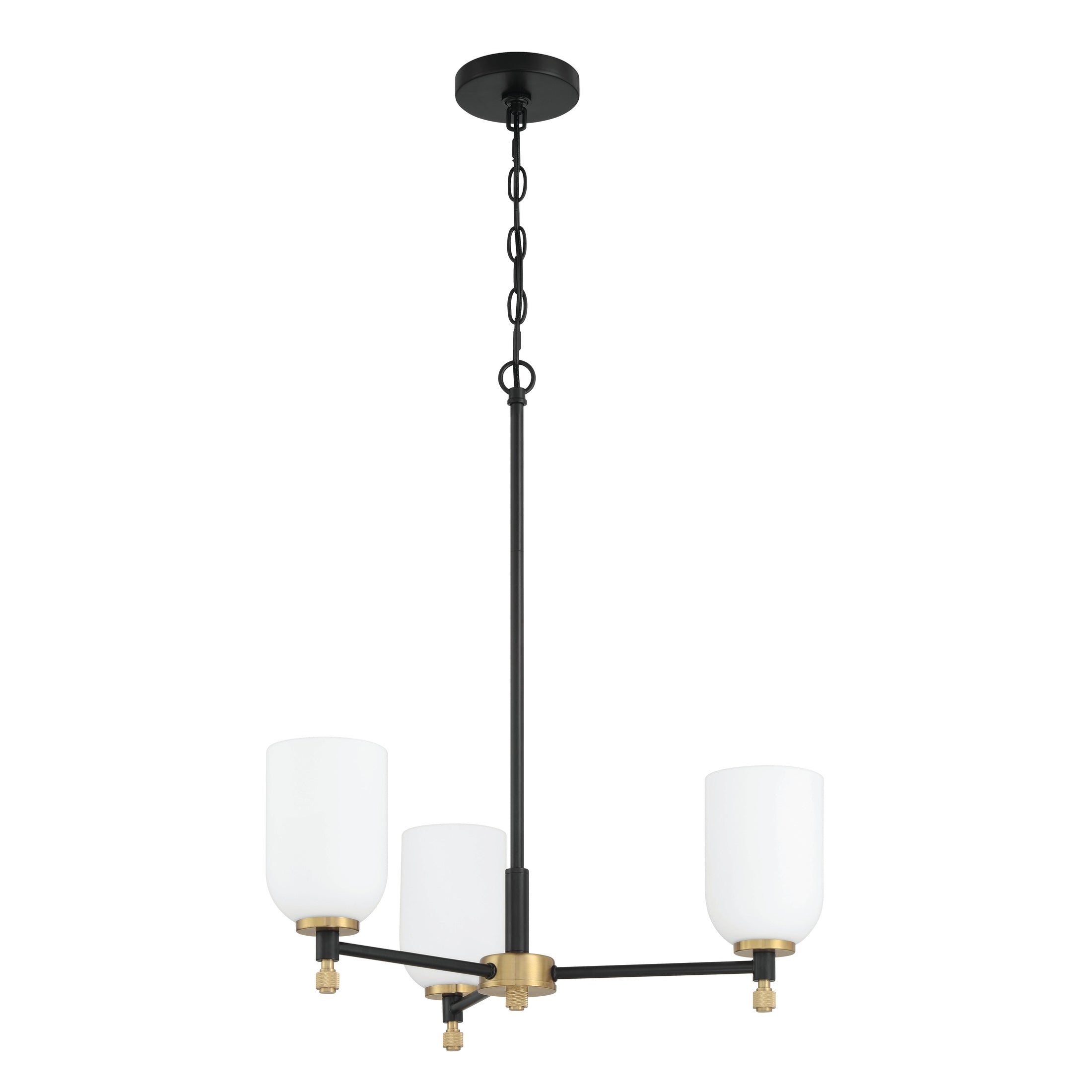Craftmade - 60323-FBSB - Three Light Chandelier - Council - Flat Black/Satin Brass