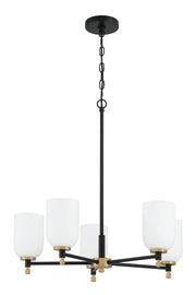 Craftmade - 60325-FBSB - Five Light Chandelier - Council - Flat Black/Satin Brass