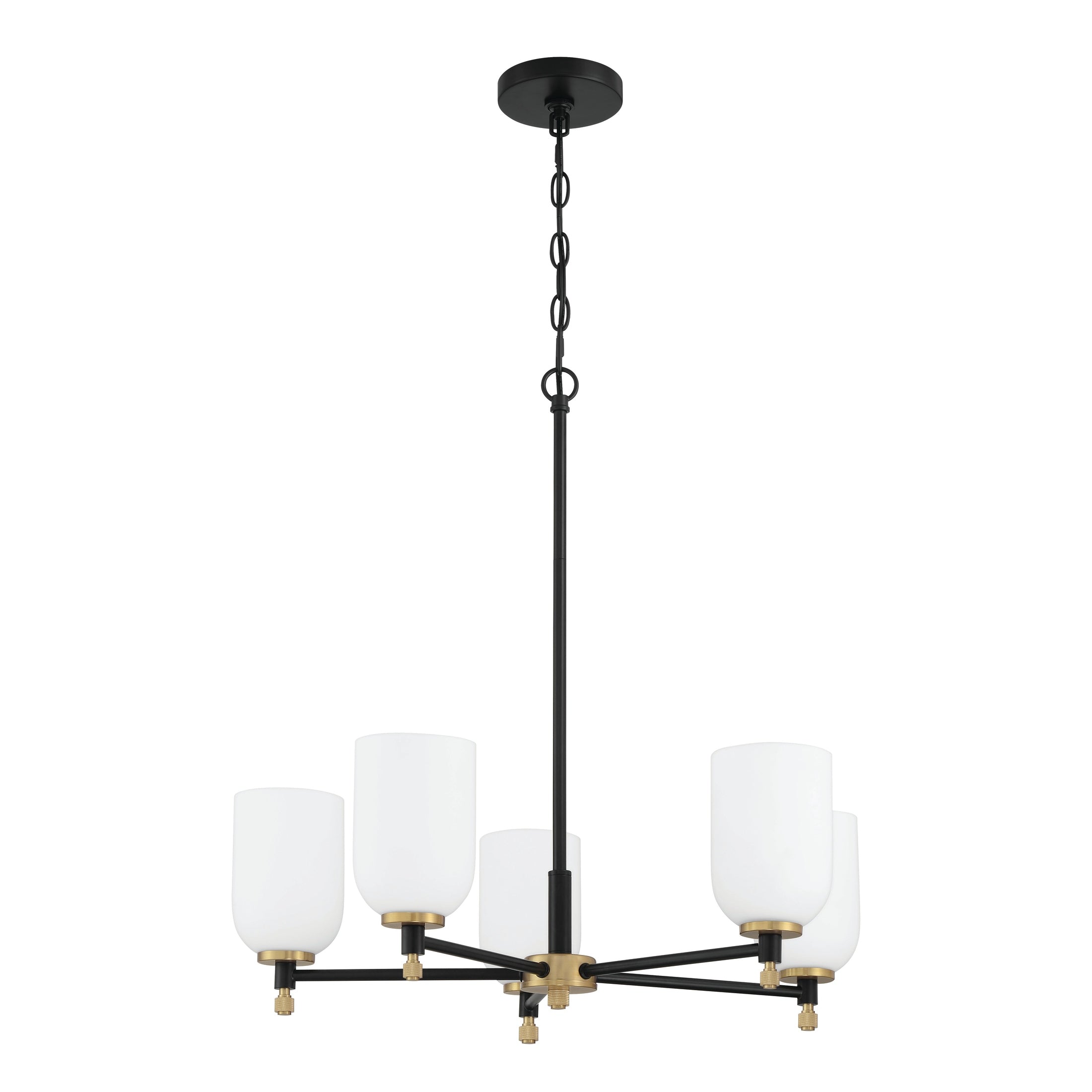 Craftmade - 60325-FBSB - Five Light Chandelier - Council - Flat Black/Satin Brass