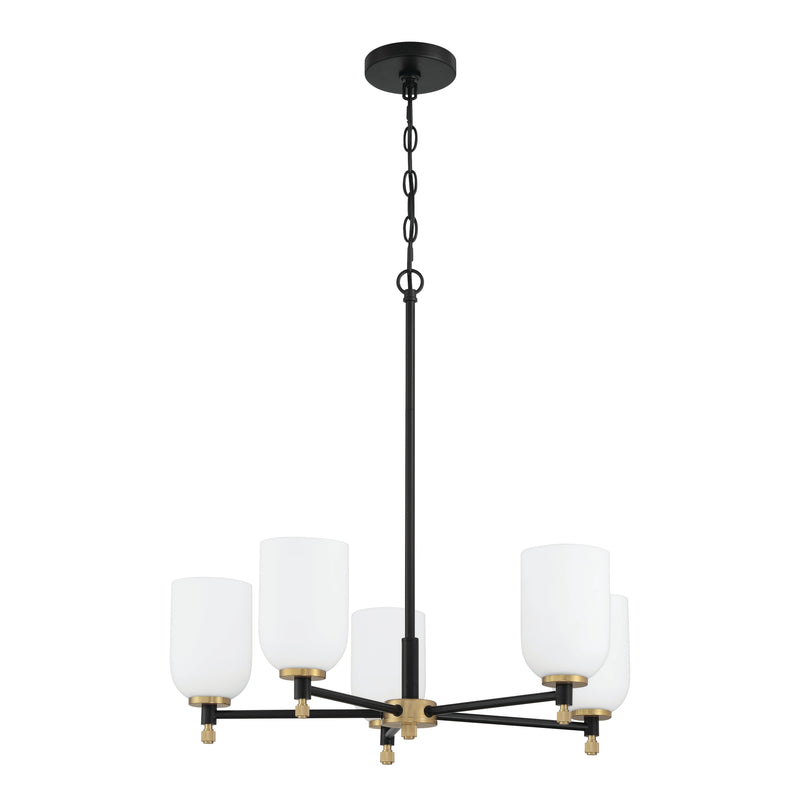 Craftmade - 60325-FBSB - Five Light Chandelier - Council - Flat Black/Satin Brass