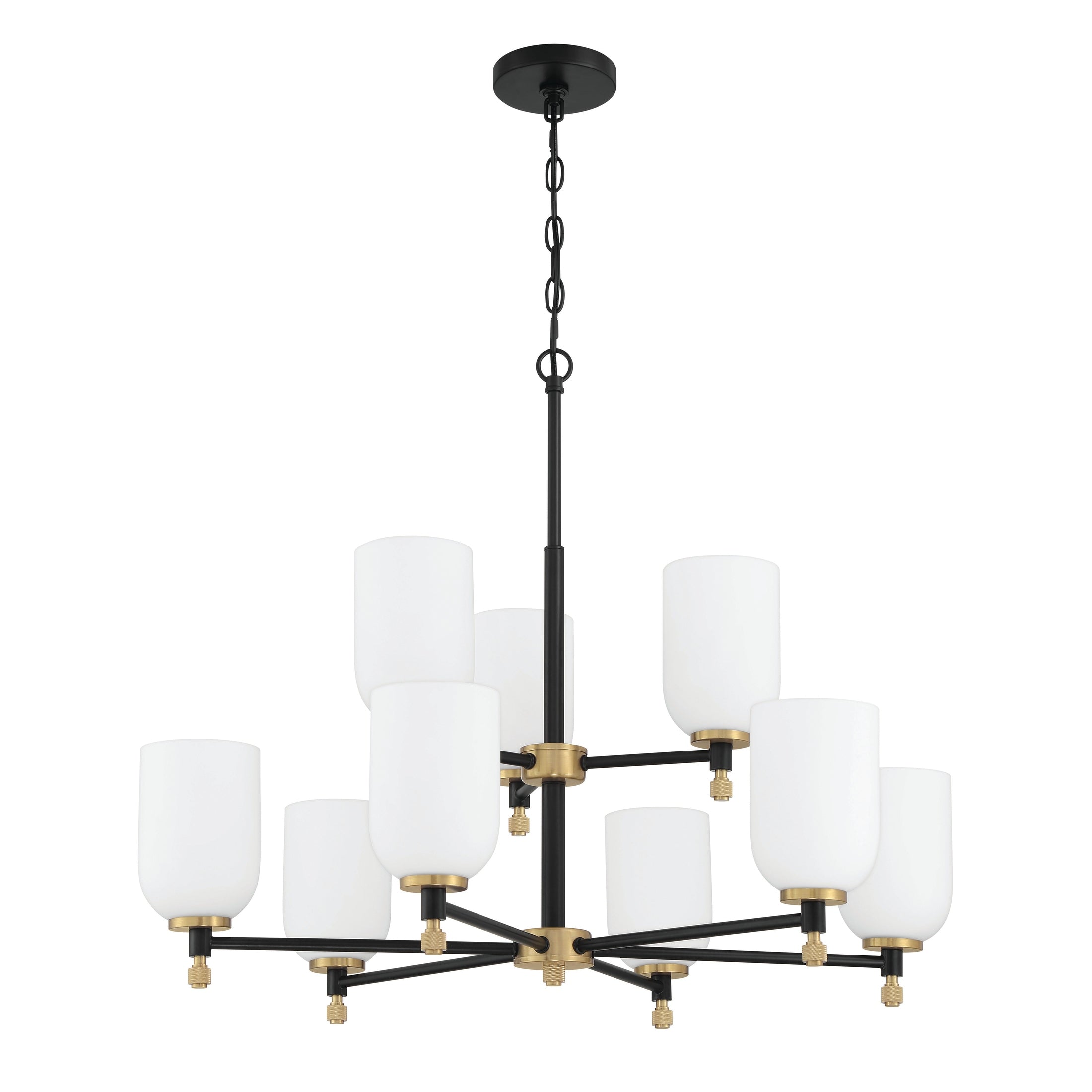 Craftmade - 60329-FBSB - Nine Light Chandelier - Council - Flat Black/Satin Brass
