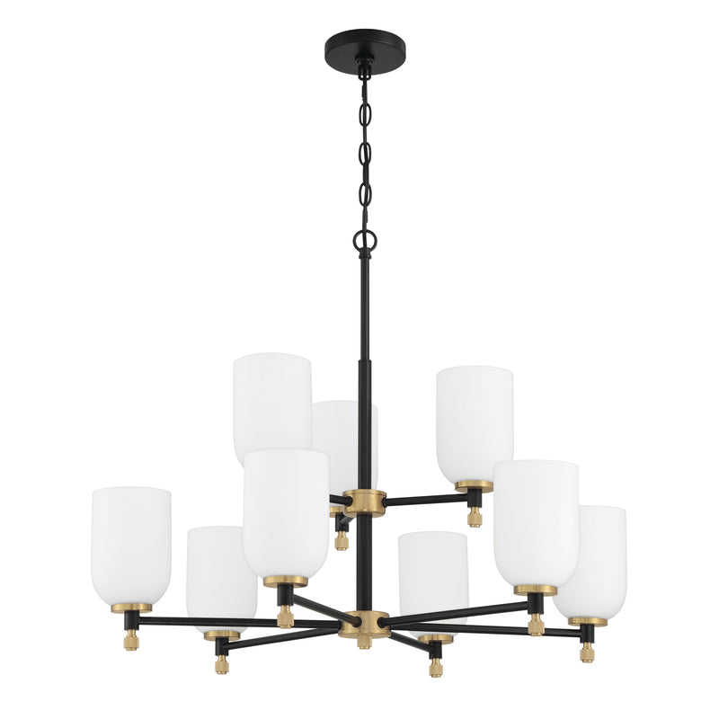 Craftmade - 60329-FBSB - Nine Light Chandelier - Council - Flat Black/Satin Brass