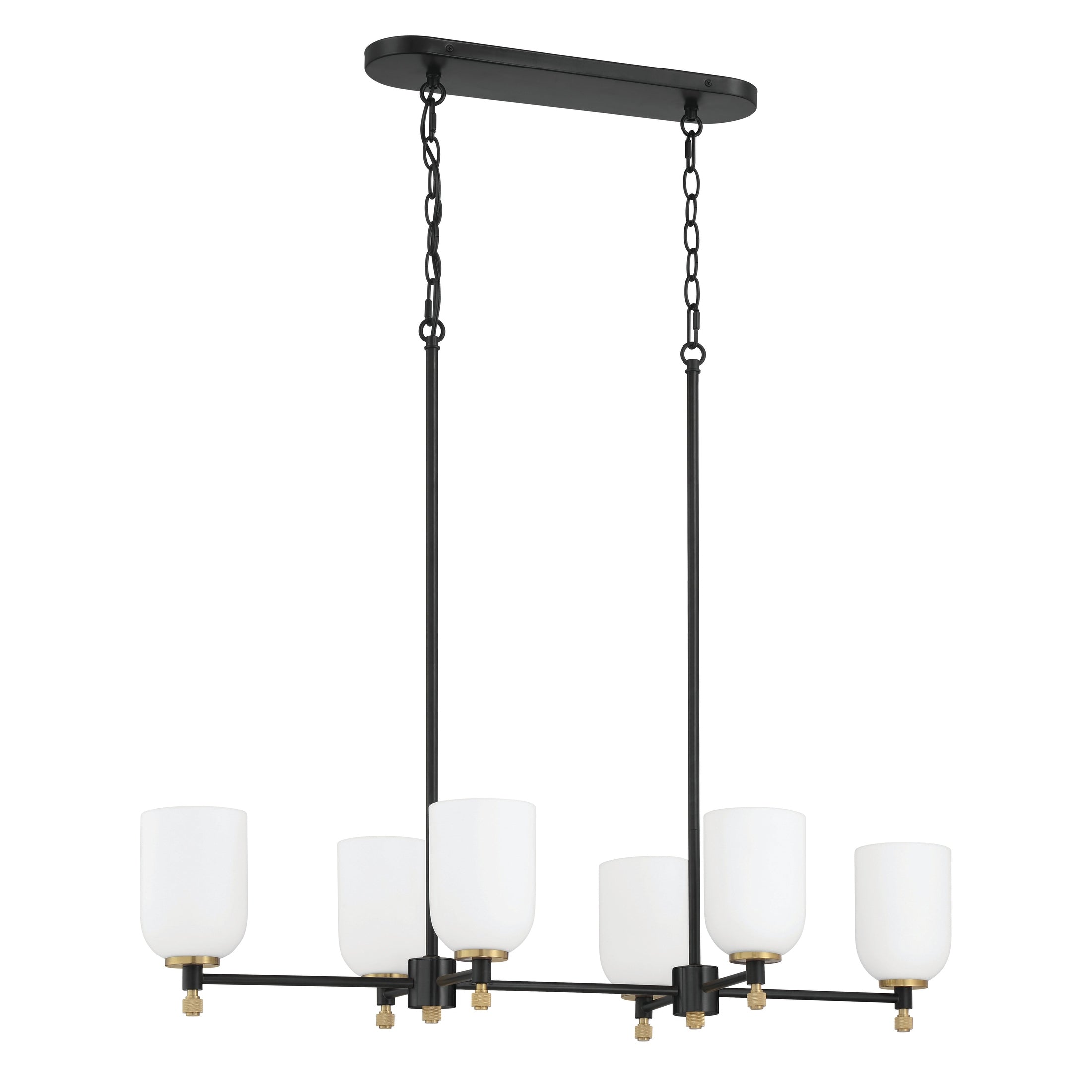 Craftmade - 60376-FBSB - Six Light Island Pendant - Council - Flat Black/Satin Brass