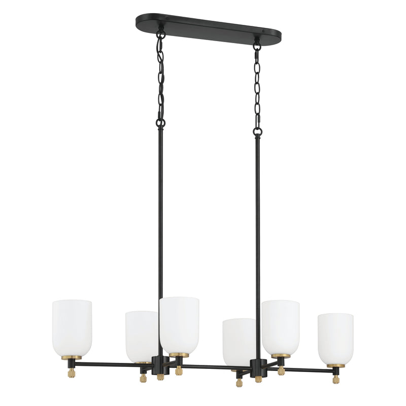 Craftmade - 60376-FBSB - Six Light Island Pendant - Council - Flat Black/Satin Brass
