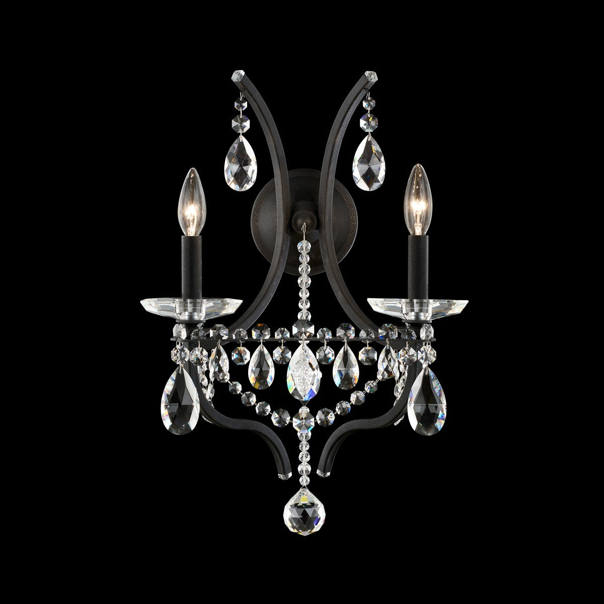 Schonbek - S77502-59R - Two Light Wall Sconce - Adley - Ferro Black