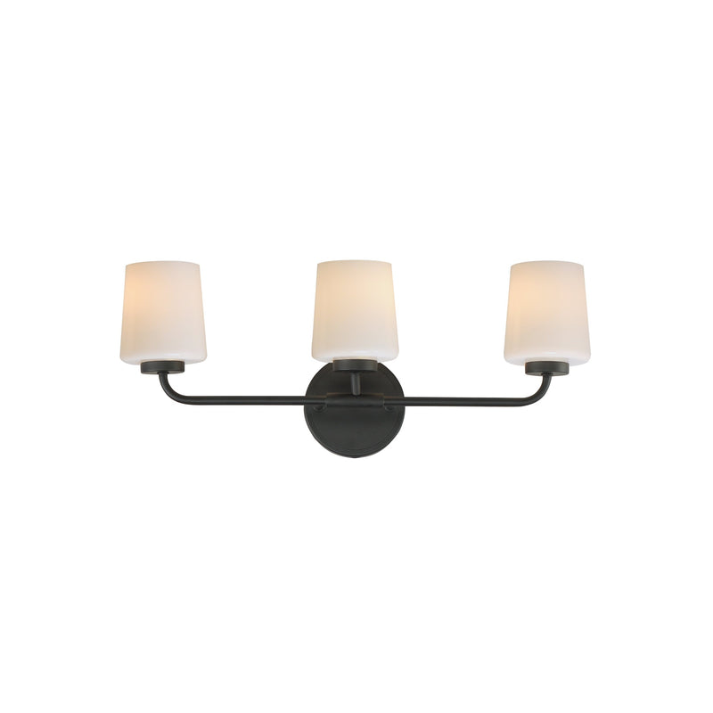 Maxim - 12693WTBK - Three Light Bath Vanity - Durham - Black