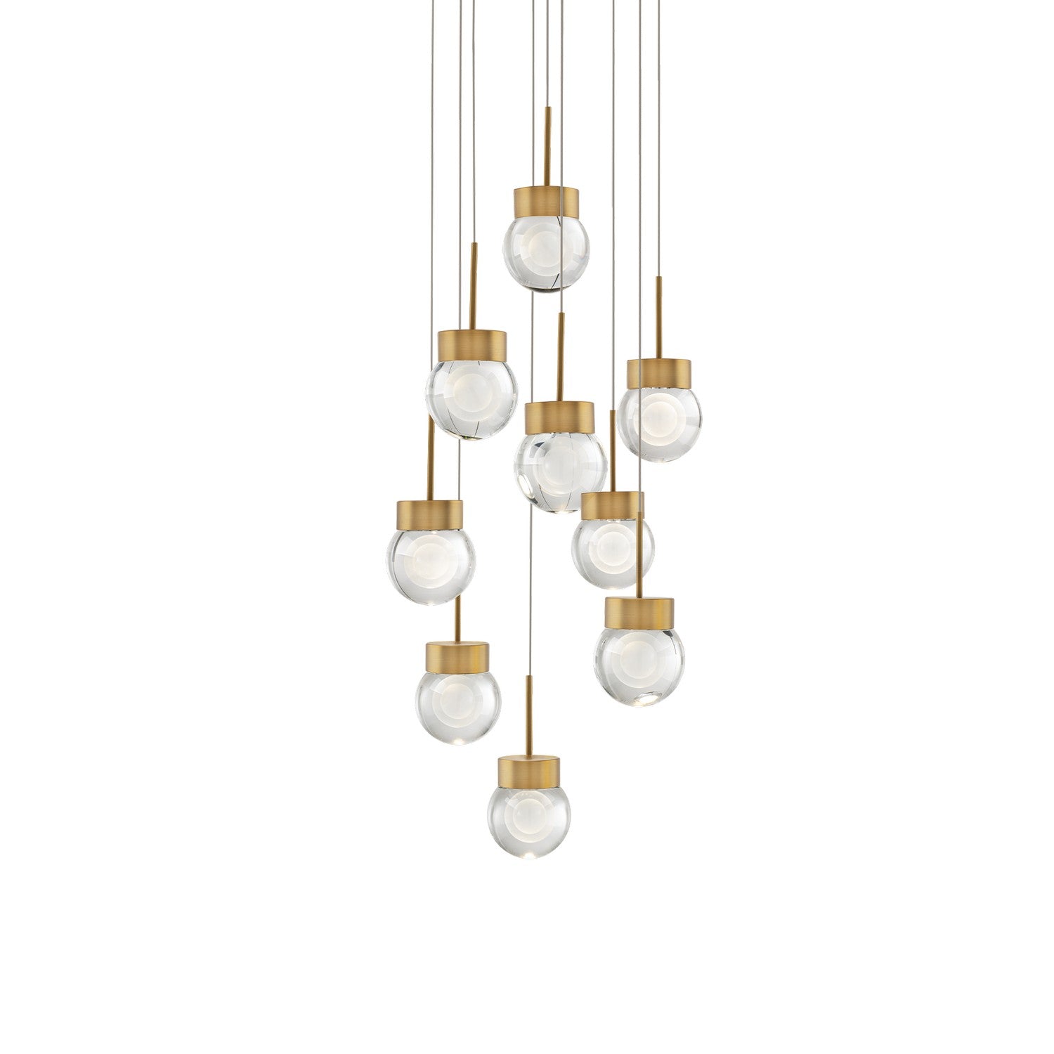 Modern Forms - PD-82009R-AB - LED Pendant - Double Bubble - Aged Brass