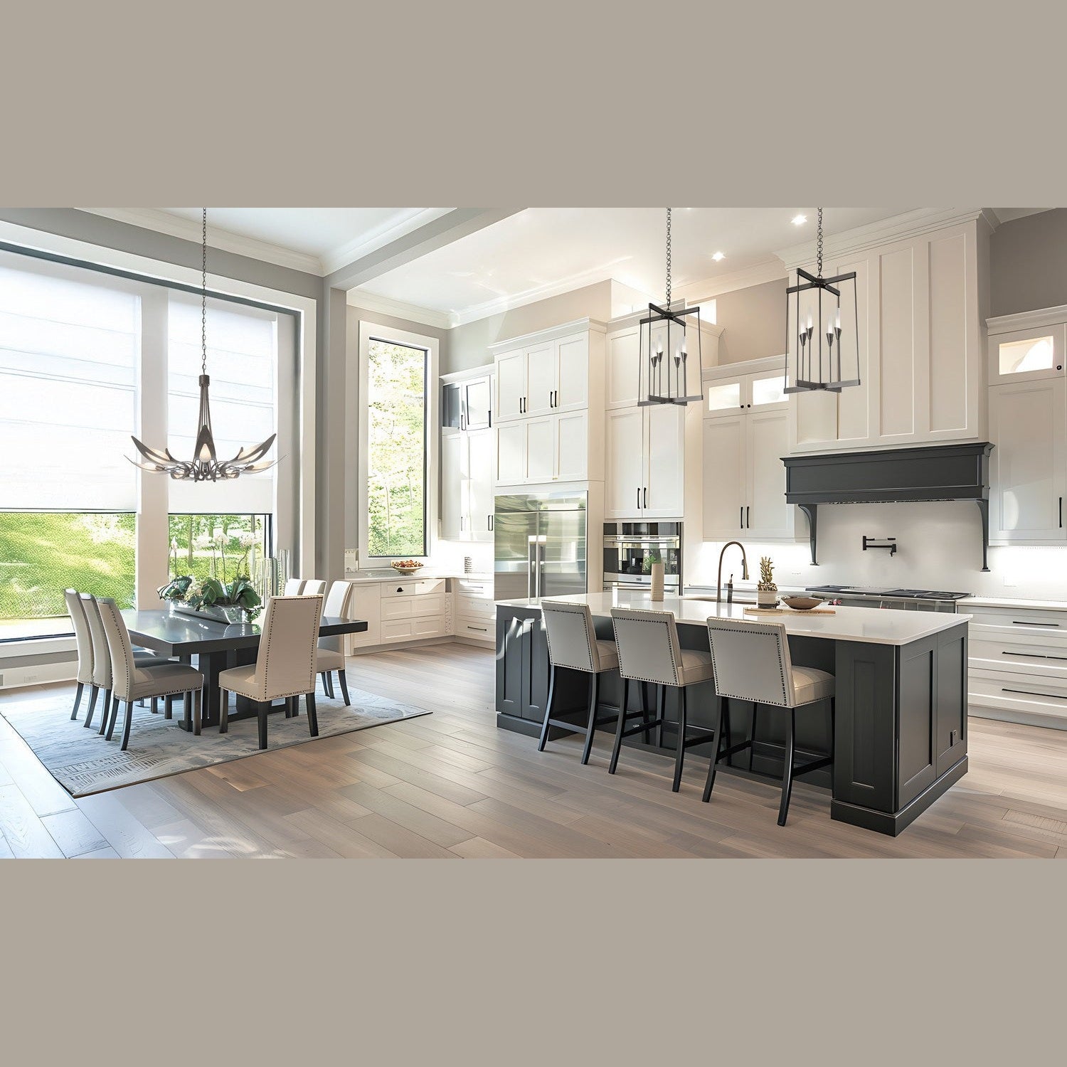 Hubbardton Forge - 101700-SKT-14-WC0821 - Four Light Chandelier - Lilium - Oil Rubbed Bronze