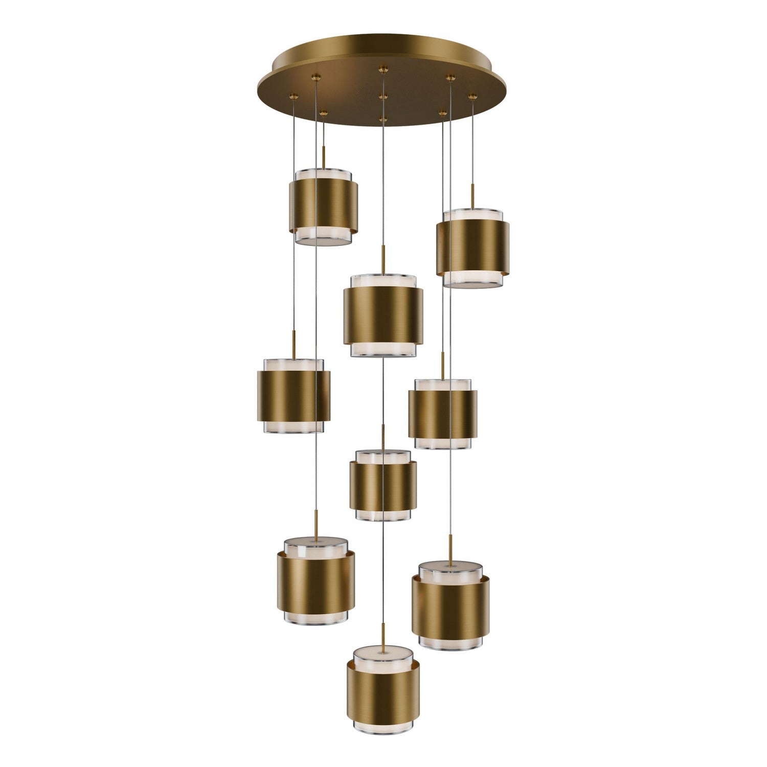 W.A.C. Lighting - PD-68909R-AB - LED Chandelier - Banded - Aged Brass