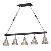 Troy Lighting - F6058-TRN - Five Light Linear Pendant - Menlo Park - Textured Iron