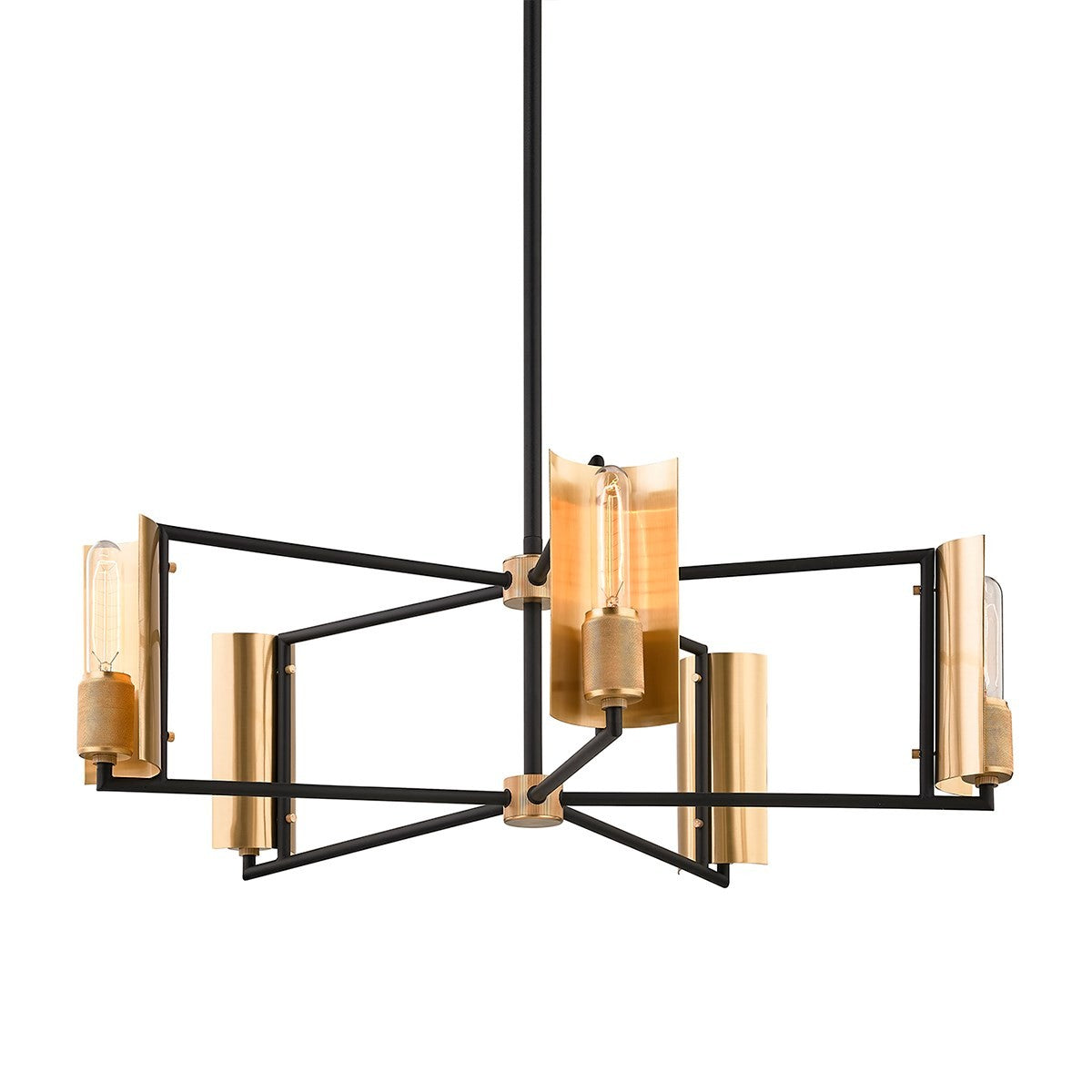 Troy Lighting - F6785-SBK/BBA - Five Light Chandelier - Emerson - Soft Off Black/Brushed Brass