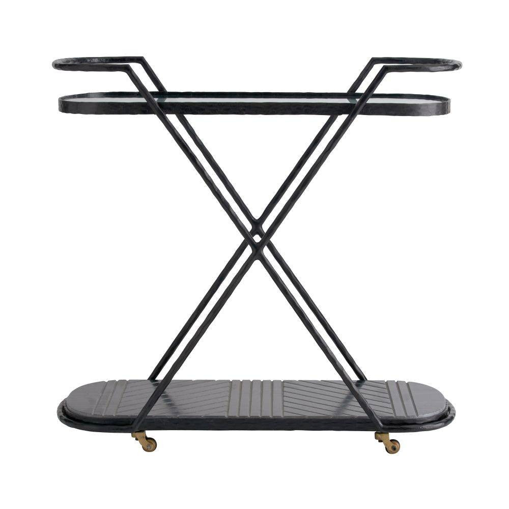 Arteriors - 4650 - Bar Cart - Nakoa - Blackened Iron