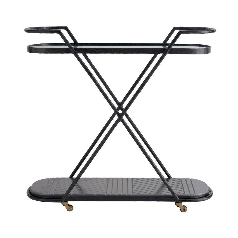 Arteriors - 4650 - Bar Cart - Nakoa - Blackened Iron