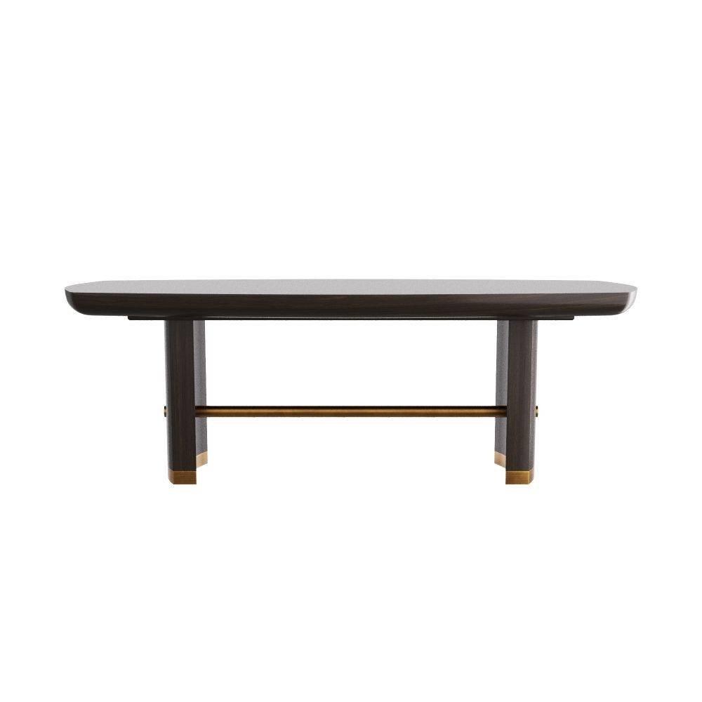Arteriors - 5760 - Dining Table - Pembroke - Ebony Oak Veneer/Vintage Brass