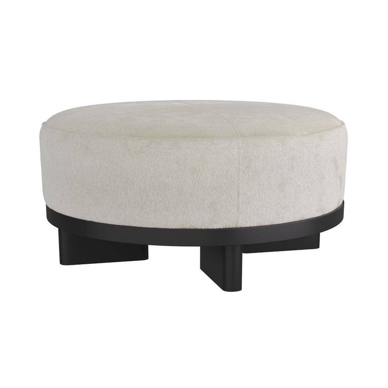 Arteriors - FOI10 - Ottoman - Aurora - White Hair on Hide