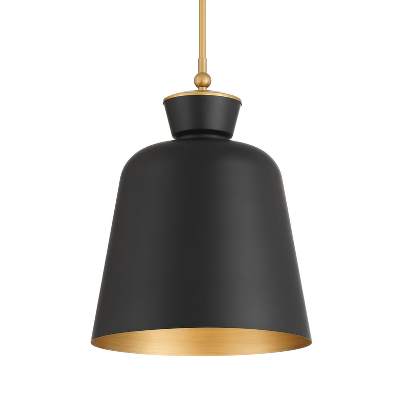 Minka-Lavery - 191-876 - One Light Pendant - Holloway - Legacy Brass & Dark Matte Blac
