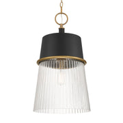 Minka-Lavery - 194-876 - One Light Pendant - Stamford - Legacy Brass & Dark Matte Blac