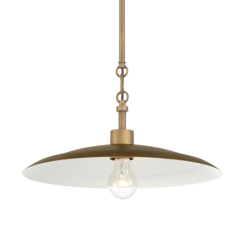 Minka-Lavery - 296-741 - One Light Pendant - York - Natural Brass & Dark Matte Coa