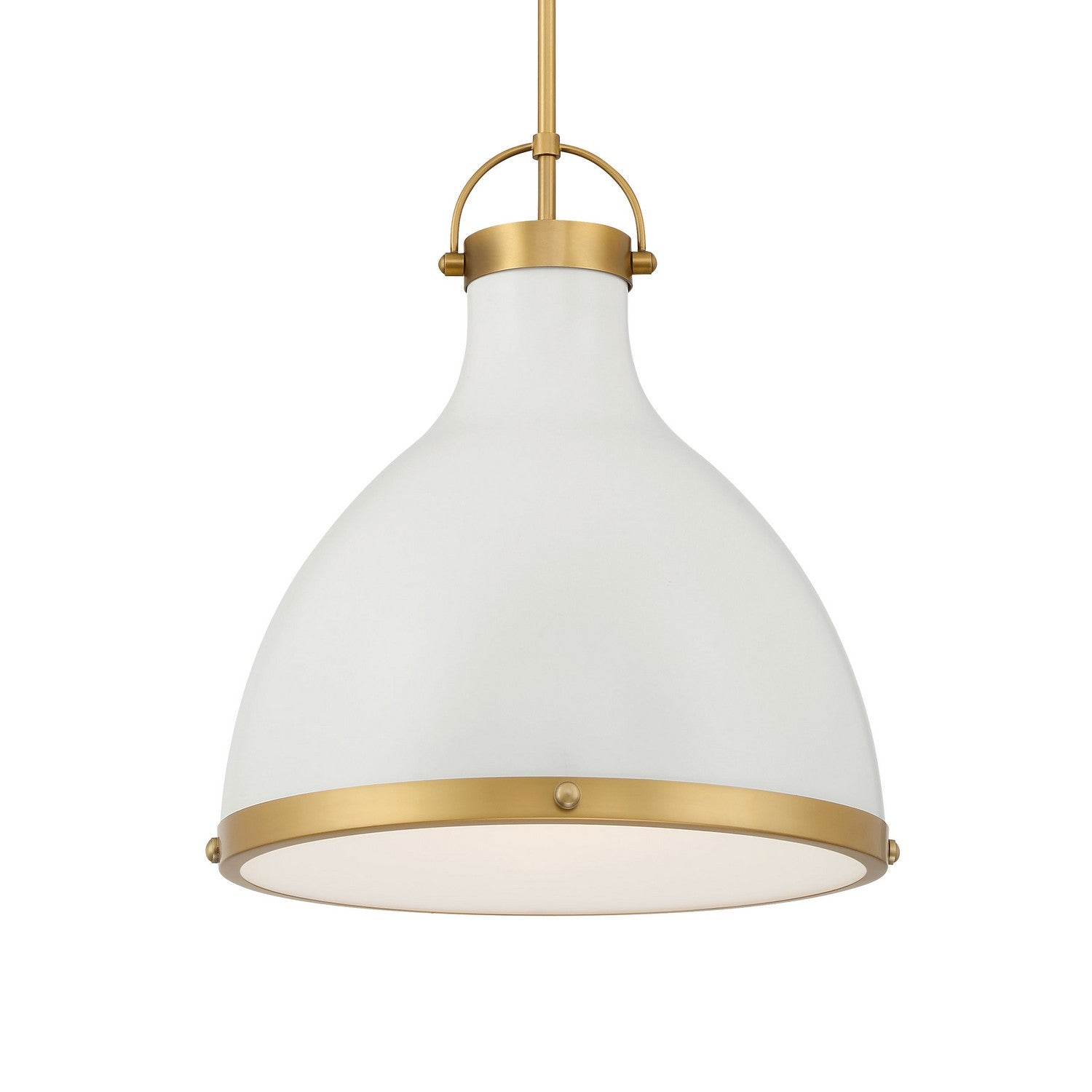 Minka-Lavery - 3932-879 - One Light Pendant - Lynk - Legacy Brass & Off White Cream