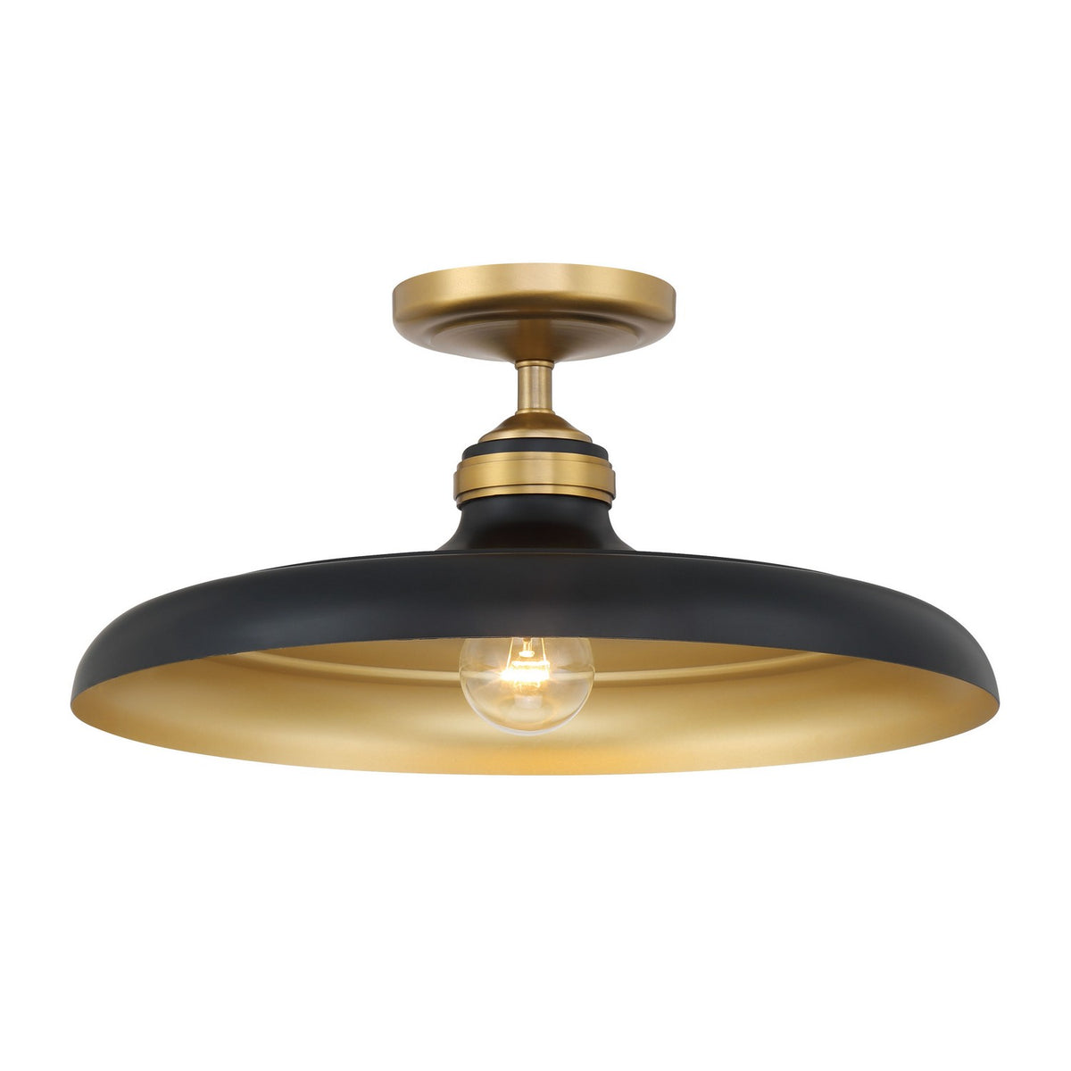 Minka-Lavery - 3936-876 - One Light Semi Flush Mount - Crowne - Legacy Brass & Dark Matte Blac