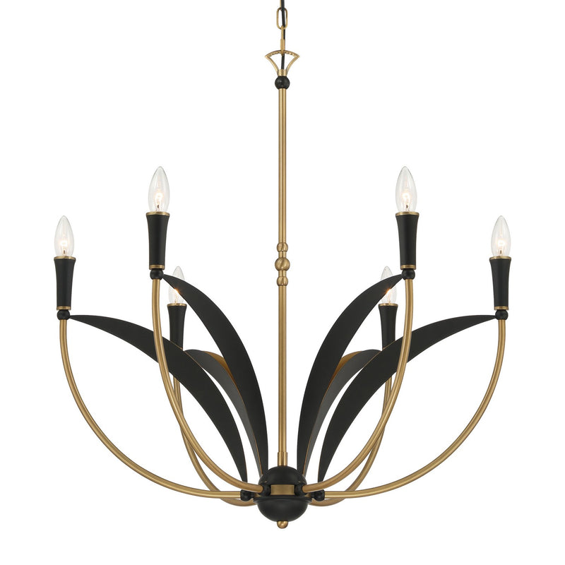 Minka-Lavery - 5696-782 - Six Light Chandelier - Miller - Legacy Brass & Sand Coal