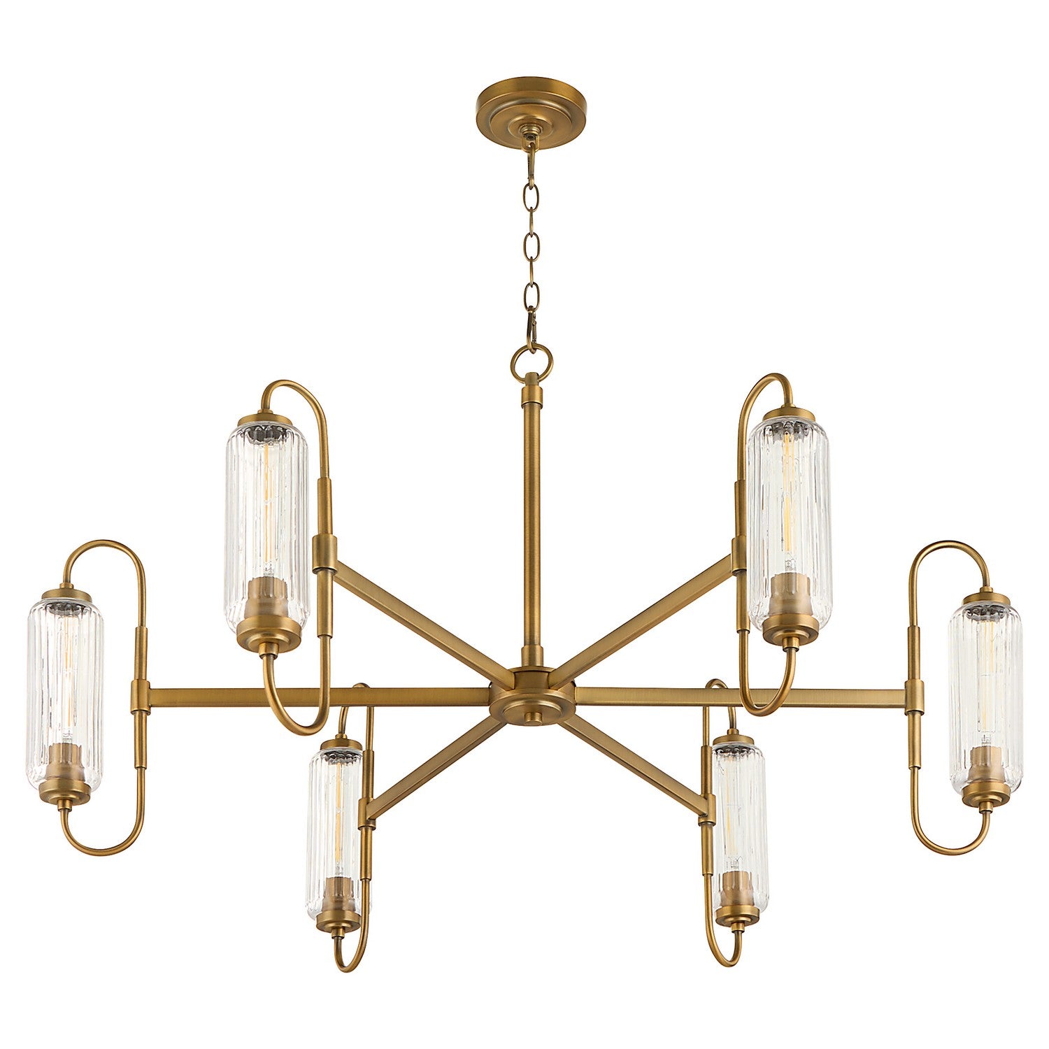 Quorum - 6015-6-47 - Six Light Chandelier - Whitmire - Brushed Brass
