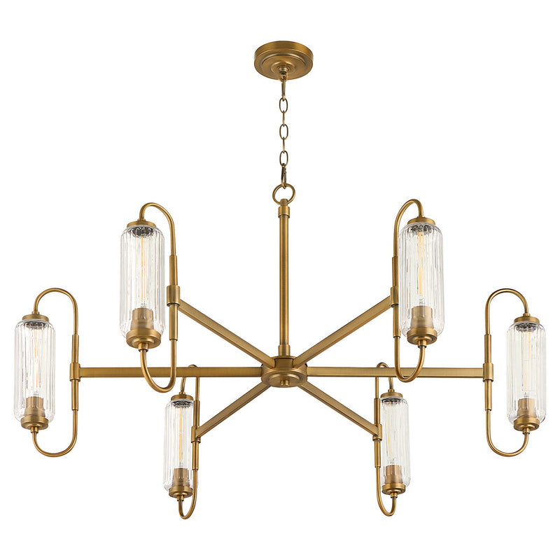 Quorum - 6015-6-47 - Six Light Chandelier - Whitmire - Brushed Brass