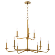 Quorum - 6307-9-47 - Nine Light Chandelier - Rutherford - Brushed Brass