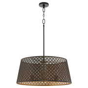Quorum - 8217-3-5980 - Three Light Pendant - Benedict - Matte Black / Aged Brass