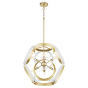 Quorum - 865-8-0880 - Eight Light Pendant - Domain - Studio White w/ Aged Brass