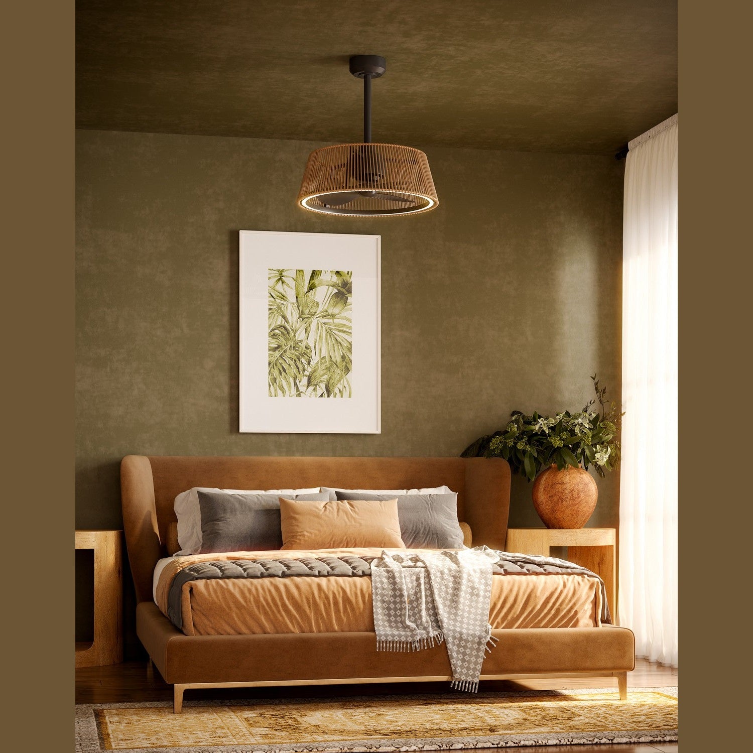 Kuzco Lighting - CF41424-MB/BR-5CCT - 24"Ceiling Fan - Isla - Matte Black/Braided Rope