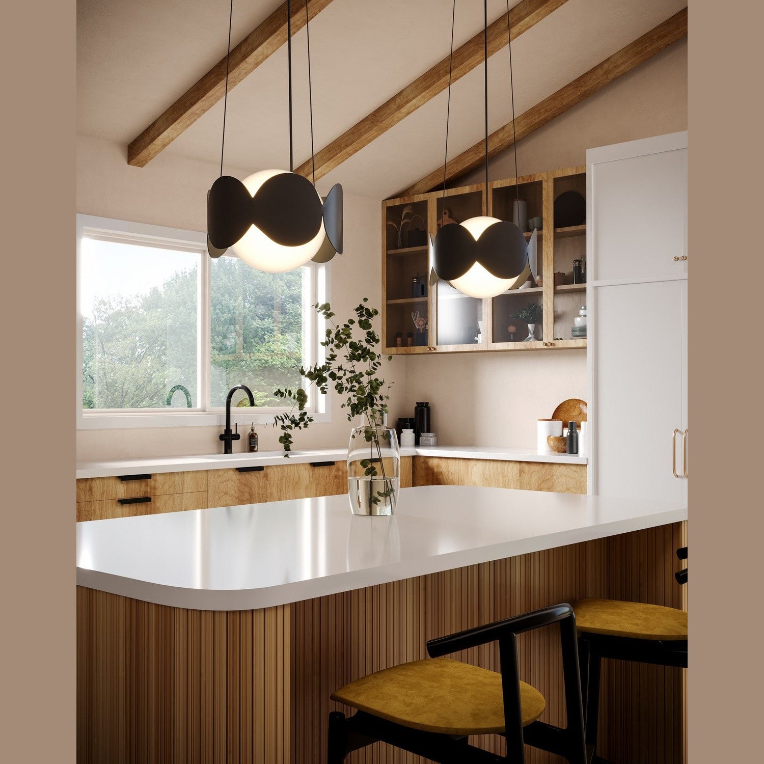 Kuzco Lighting - CH59810-CH/OP - One Light Chandelier - Ciel - Chrome/Opal Glass