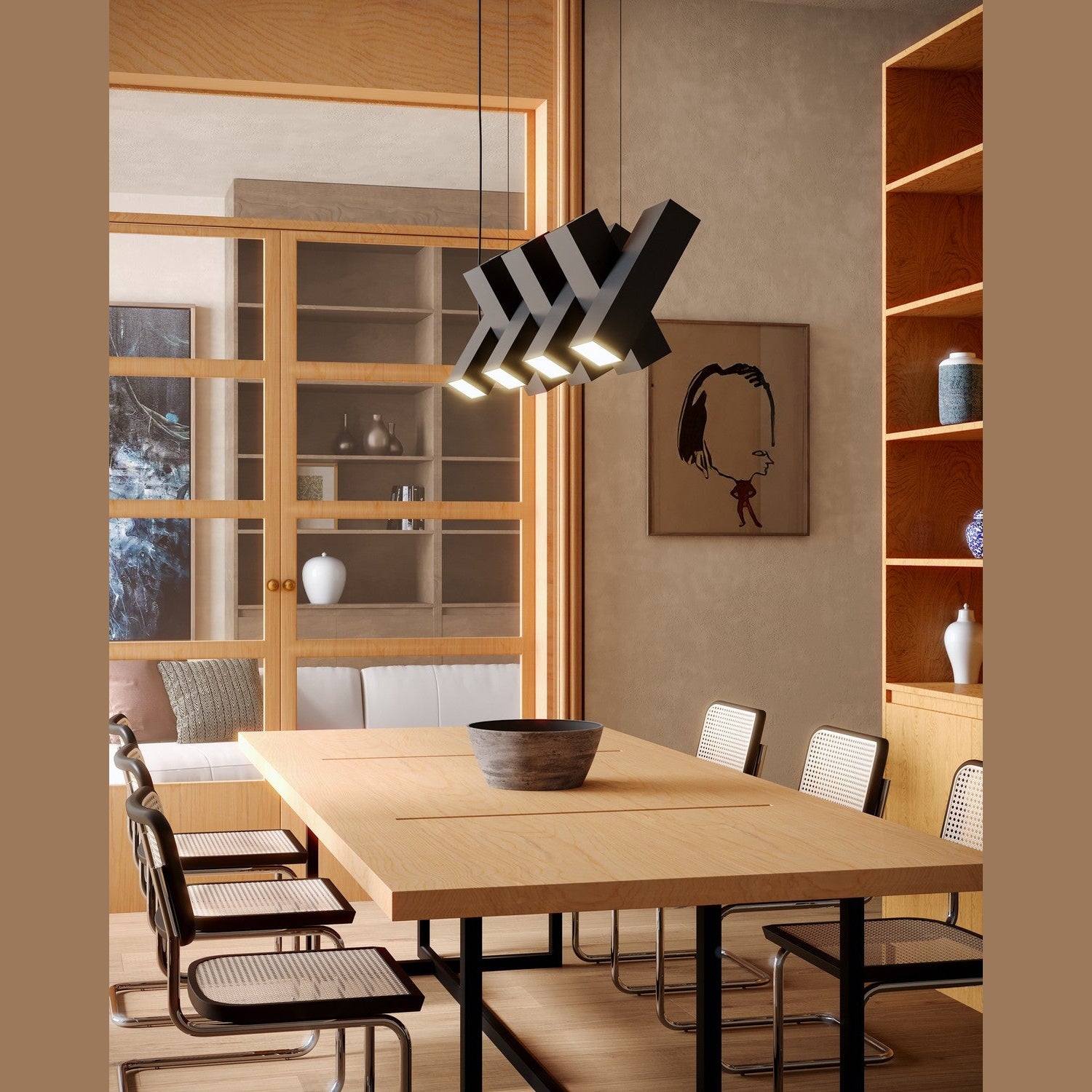 Kuzco Lighting - LP17435-BK-UNV - LED Linear Pendant - Domino - Black