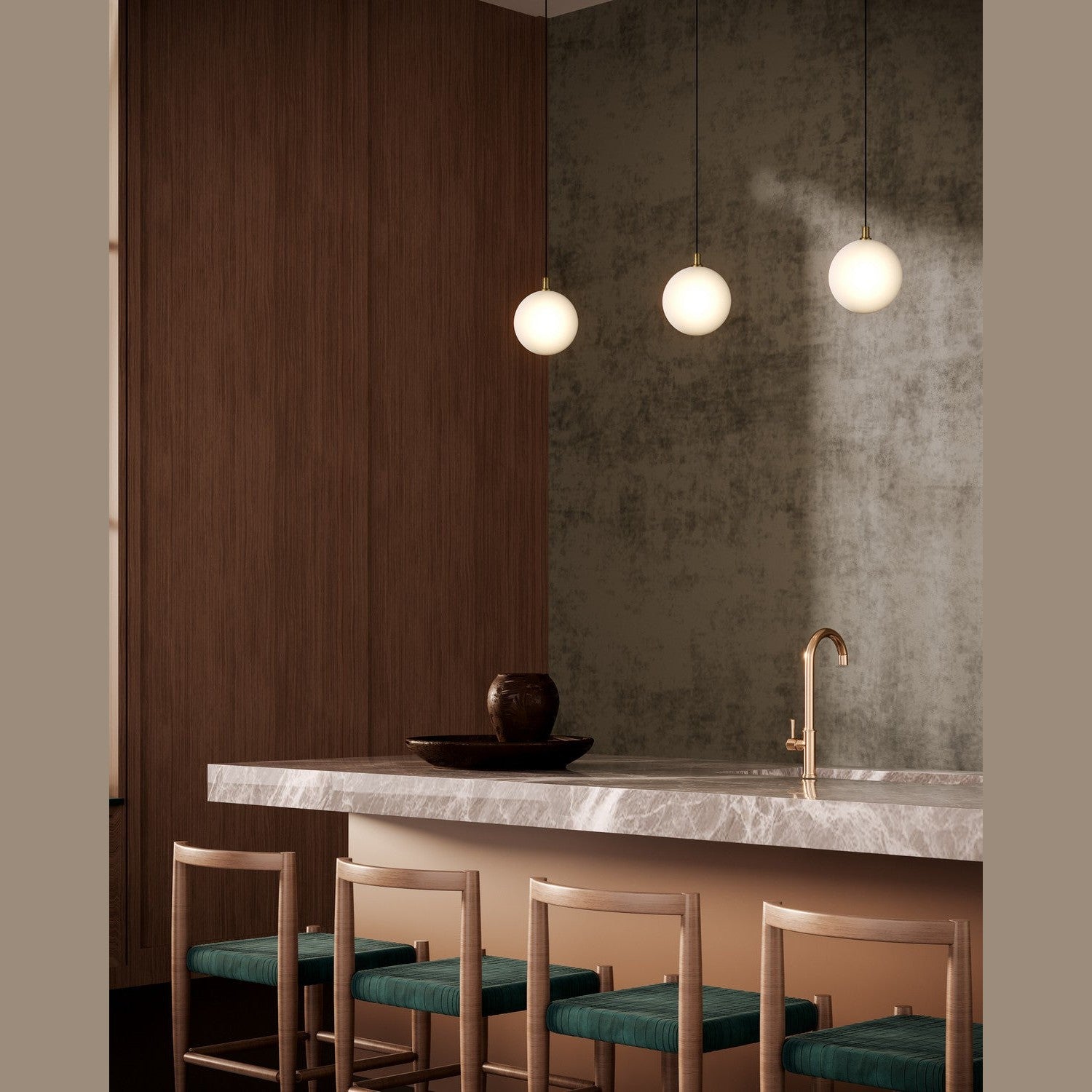 Kuzco Lighting - PD3106-BG/OP - LED Pendant - Bolla - Brushed Gold/Opal Glass