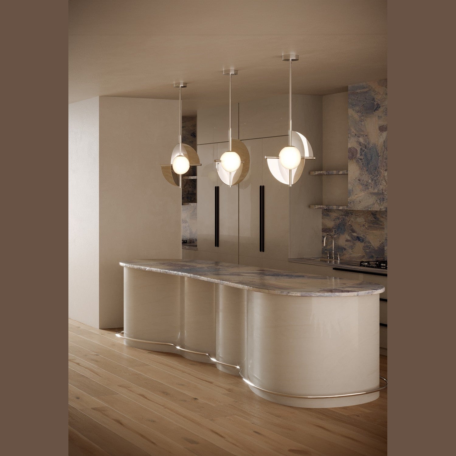 Kuzco Lighting - PD65116-PN/OP-UNV - LED Pendant - Scorpio - Polished Nickel/Opal Glass