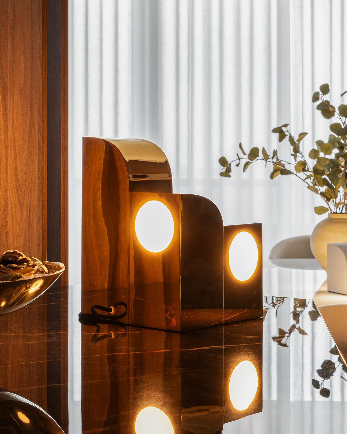 Kuzco Lighting - TL82412-PB - LED Table Lamp - Gypsum - Polished Brass