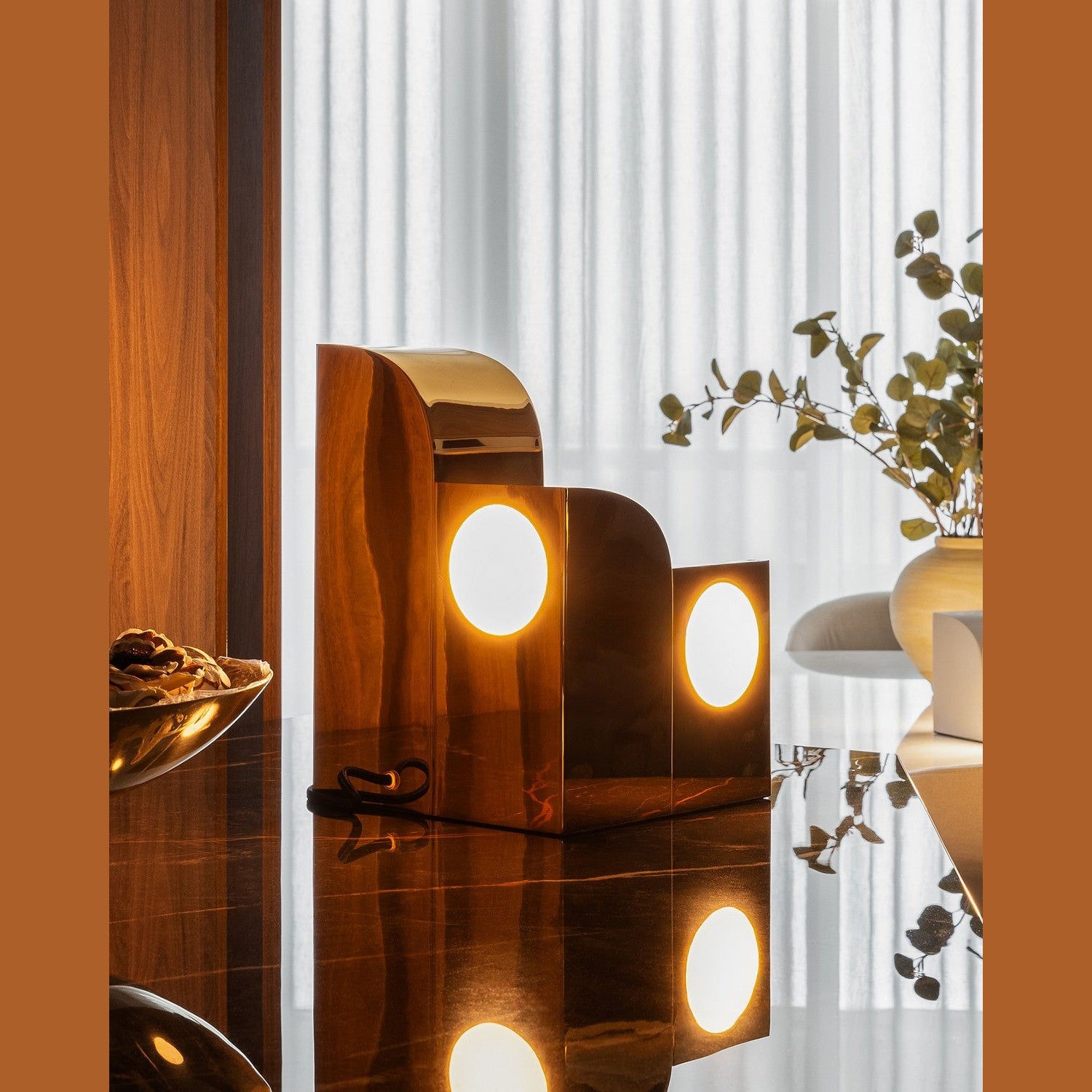 Kuzco Lighting - TL82412-PB - LED Table Lamp - Gypsum - Polished Brass