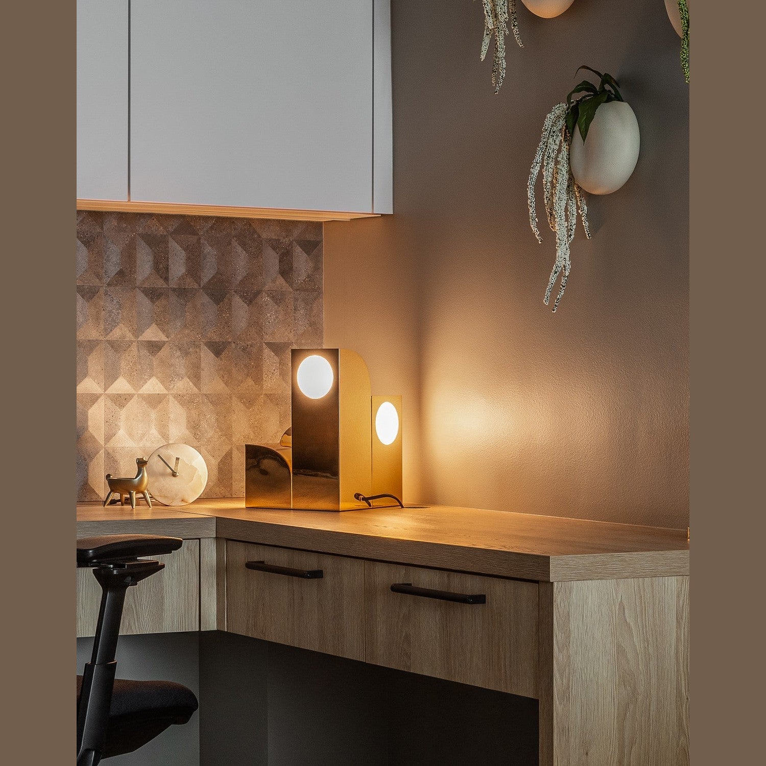 Kuzco Lighting - TL82412-PB - LED Table Lamp - Gypsum - Polished Brass