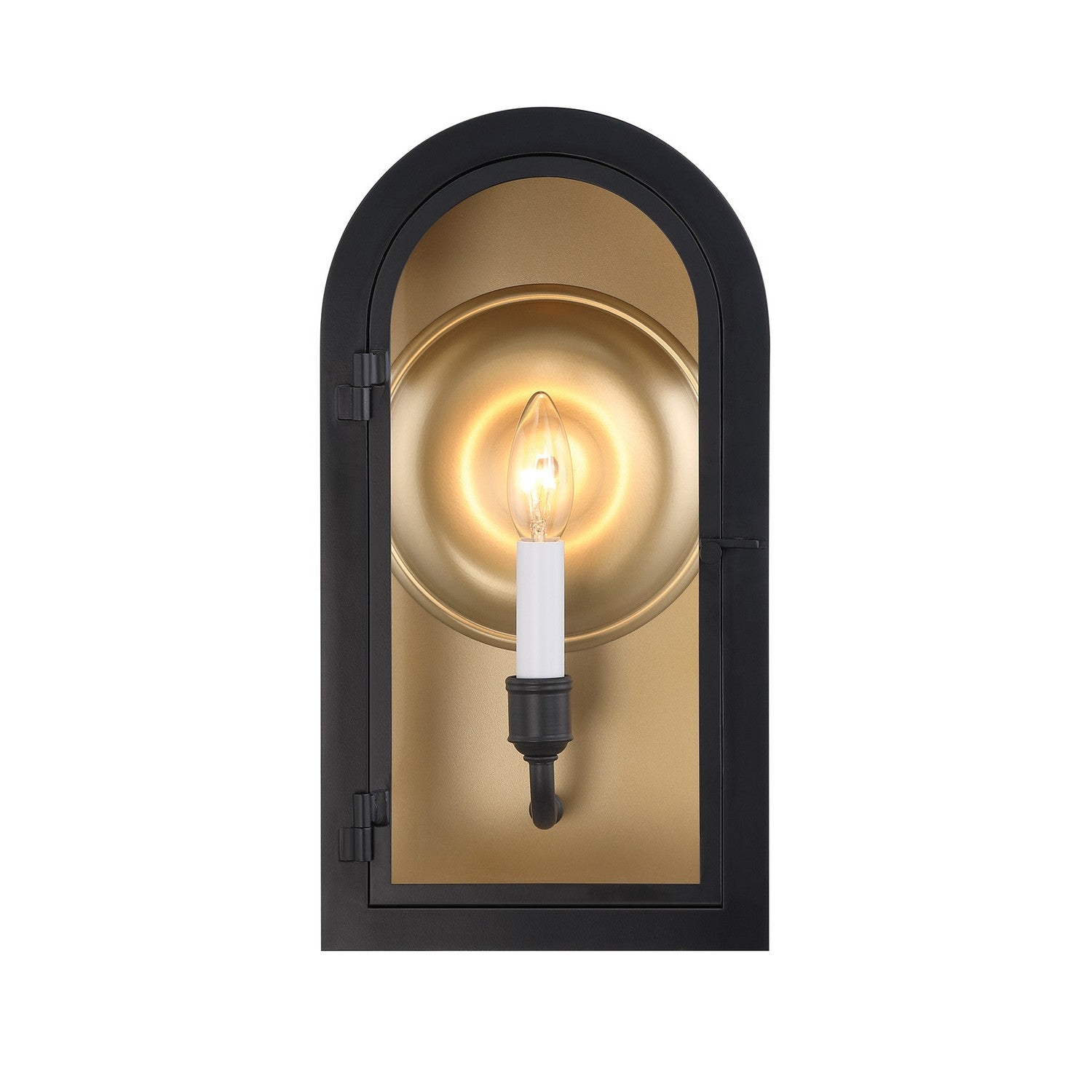 Savoy House - 5-410-331 - One Light Outdoor Wall Lantern - Grotto - Matte Black with Vintage Gold