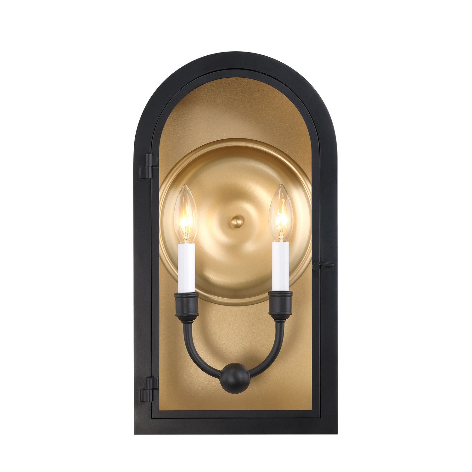 Savoy House - 5-411-331 - Two Light Outdoor Wall Lantern - Grotto - Matte Black with Vintage Gold