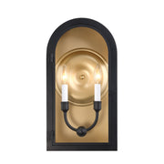 Savoy House - 5-411-331 - Two Light Outdoor Wall Lantern - Grotto - Matte Black with Vintage Gold