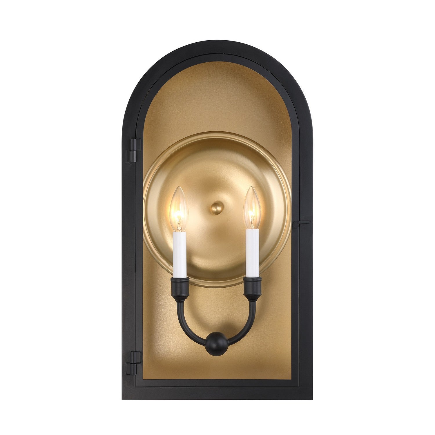 Savoy House - 5-412-331 - Two Light Outdoor Wall Lantern - Grotto - Matte Black with Vintage Gold