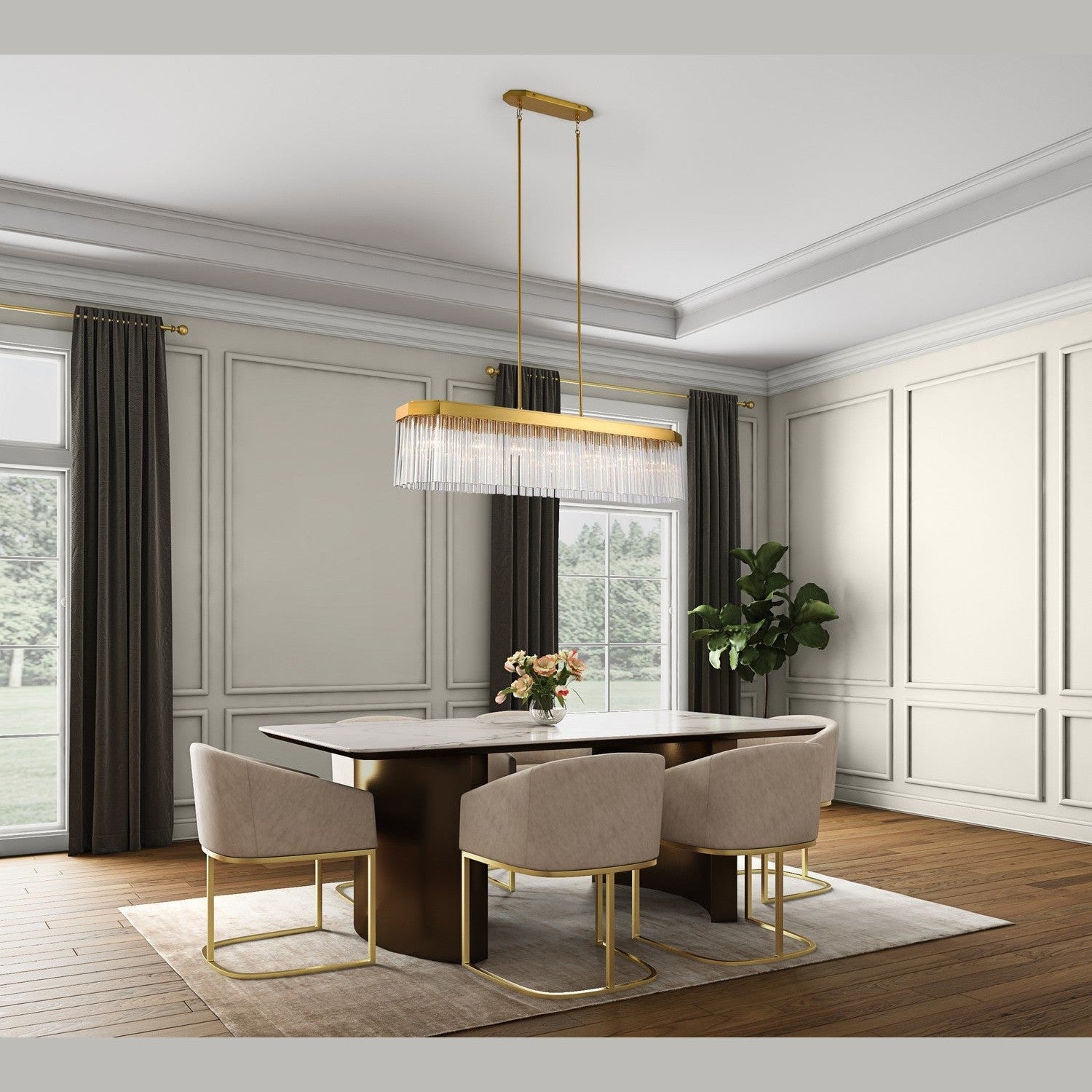 Artcraft - AC12064BR - Seven Light Island Pendant - Emma - Brushed Brass