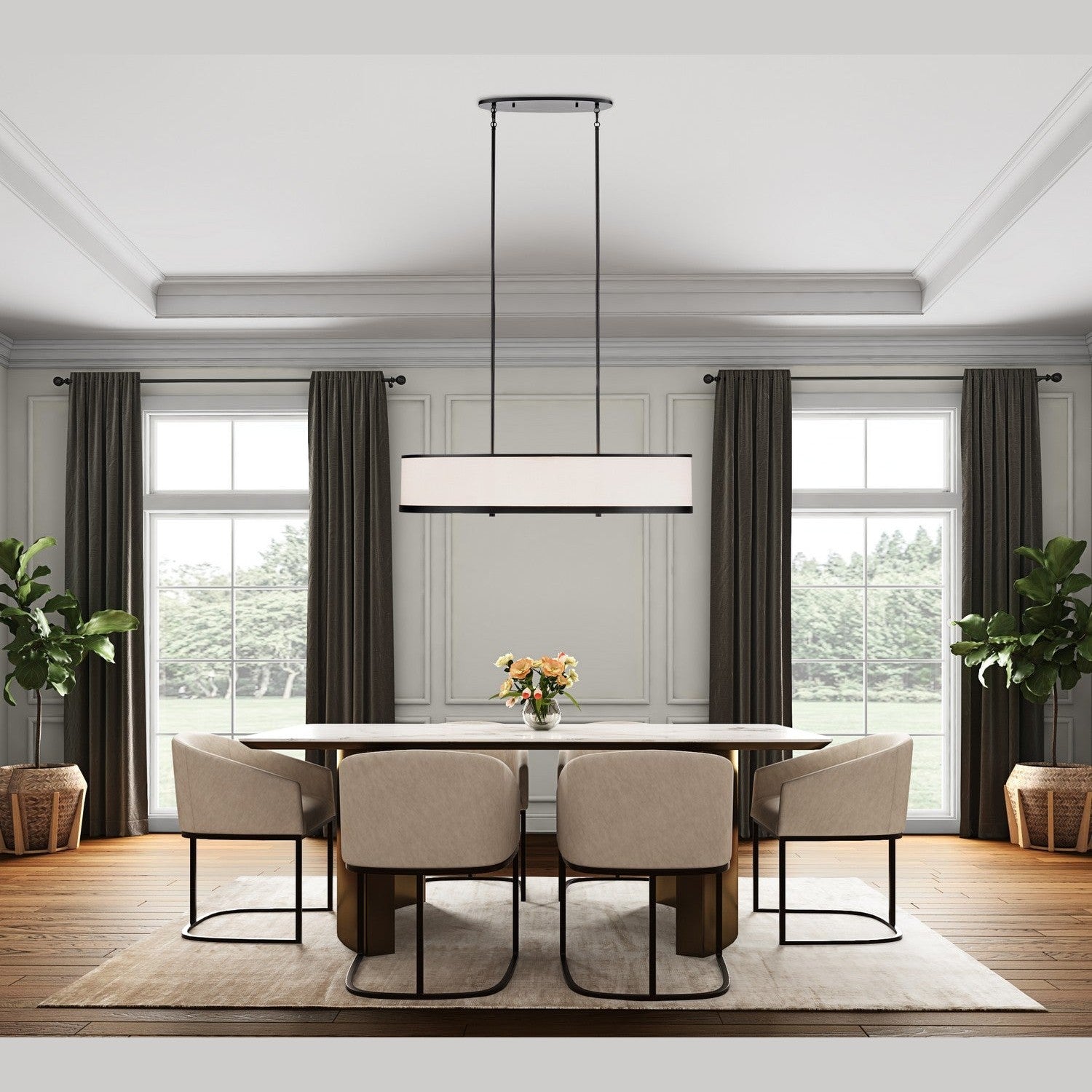 Artcraft - AC12164BK - Eight Light Island Pendant - High Street - Black