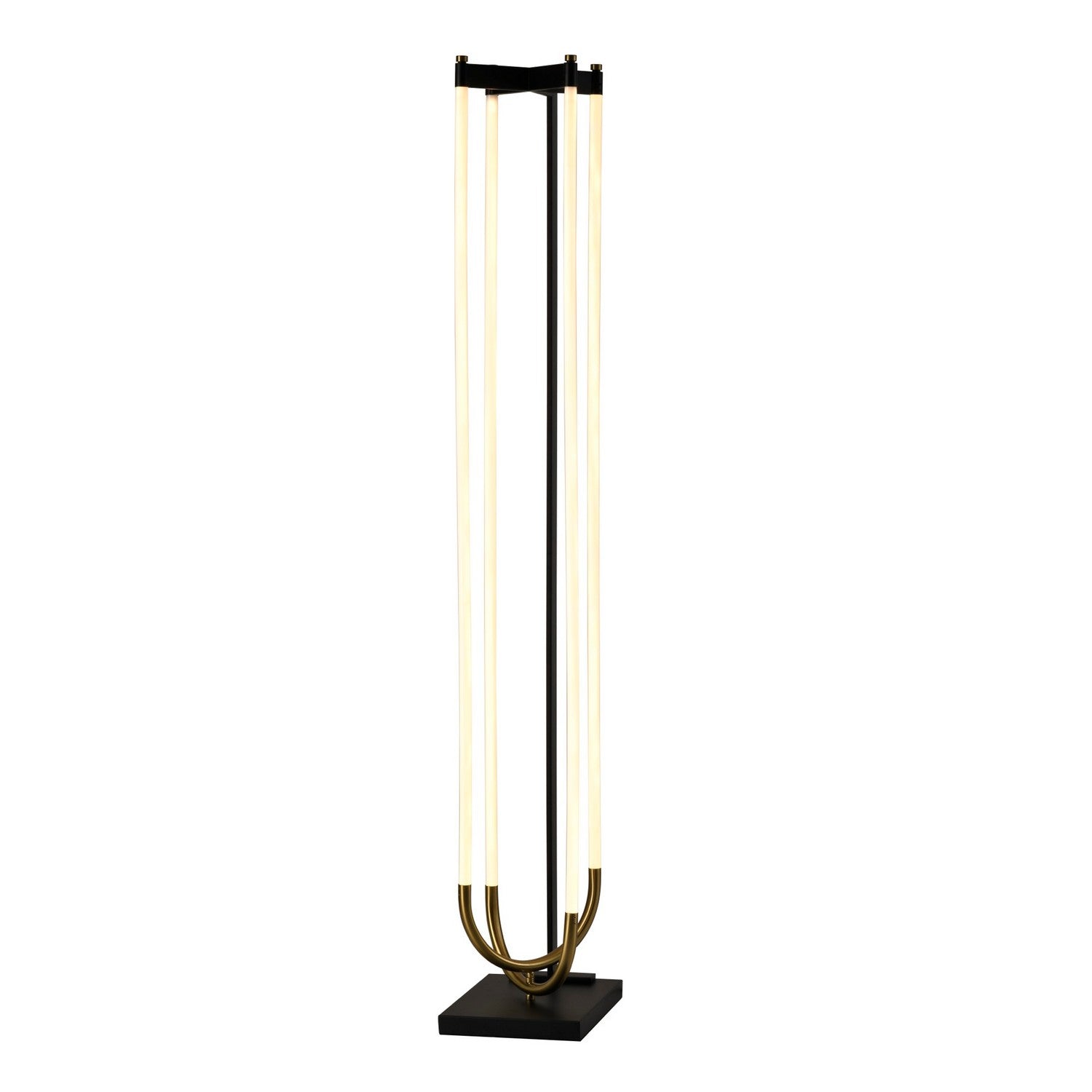 Artcraft - AC6816BK - LED Floor Lamp - Cascata - Black, Brushed Brass