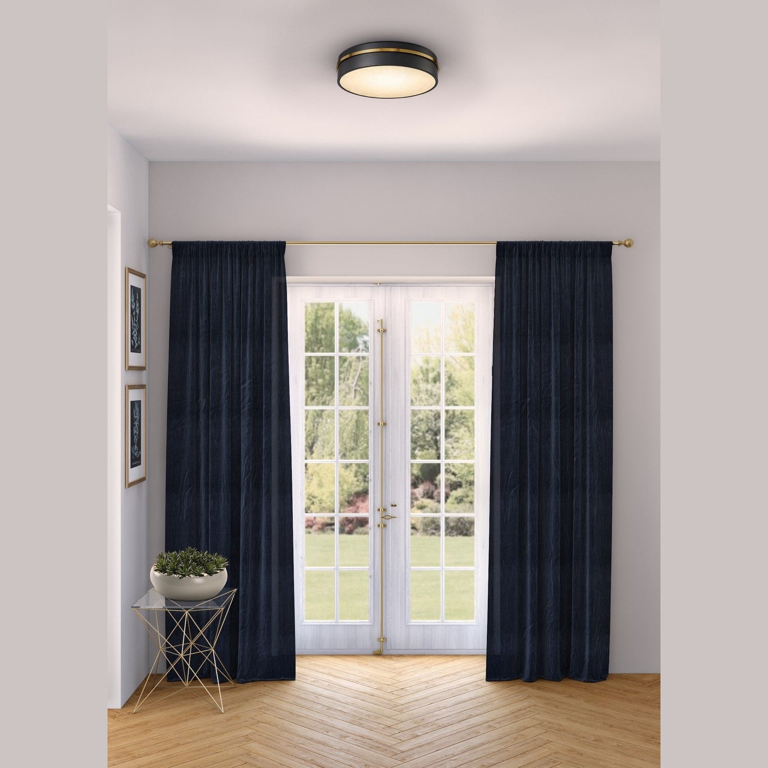 Artcraft - AC6991BB - LED Flush Mount - Dax - Black, Brass