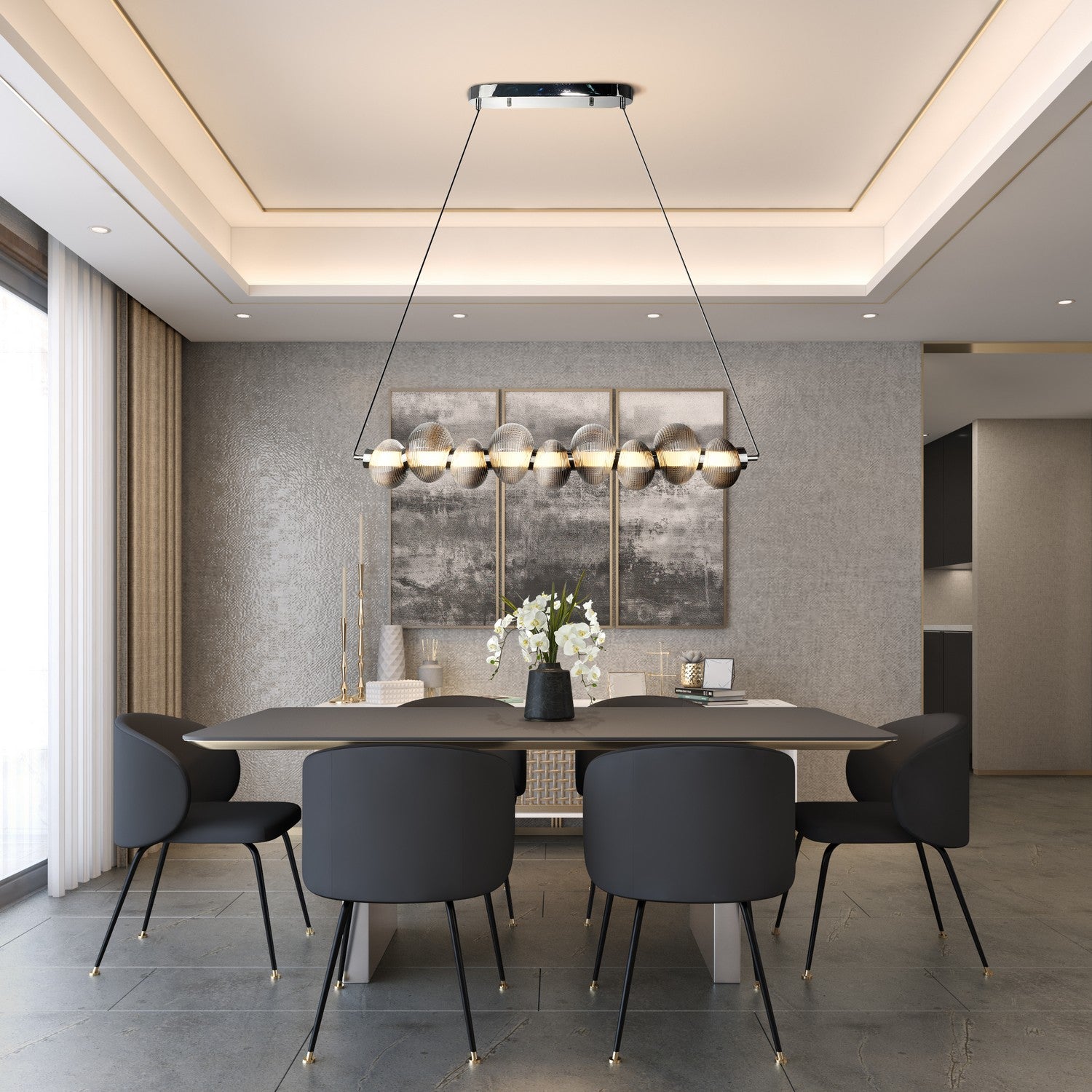 Artcraft - AC7802CH - LED Island Pendant - Ariel - Chrome