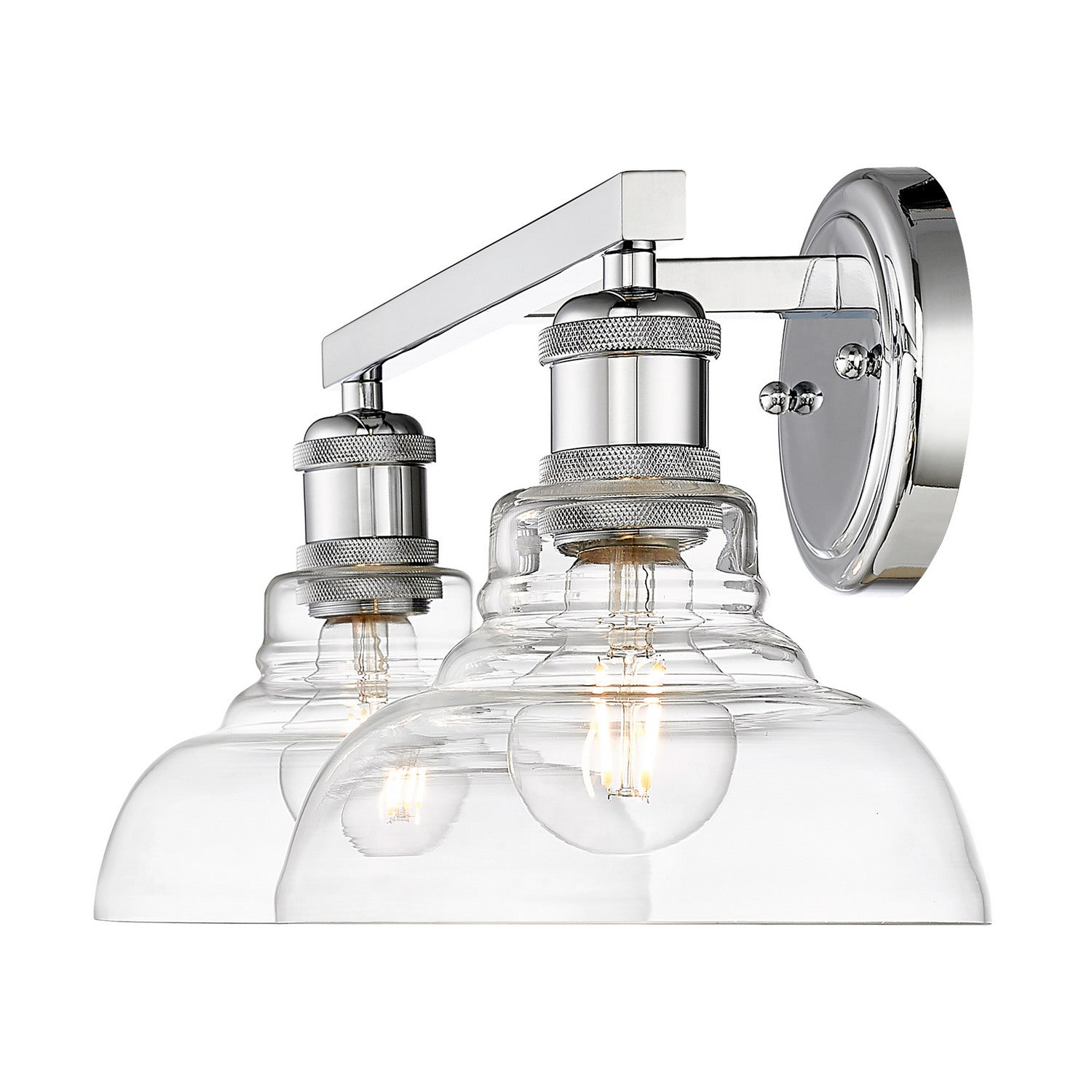 Golden - 0305-BA2 CH-CLR - Two Light Vanity - Carver - Chrome