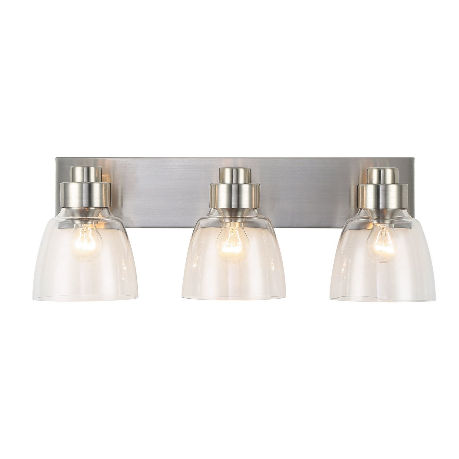 Golden - 0314-BA3 PW-CLR - Three Light Vanity - Remy - Pewter