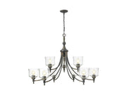 Golden - 0806-9 ABI-HWG - Nine Light Chandelier - Keating - Antique Black Iron